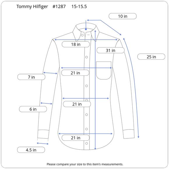 Tommy Hilfiger Dress Shirt Men's 15-15.5 34/35 Regular Fit Strech Purple - Picture 14 of 14